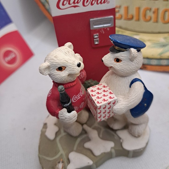 Vintage Coca Cola Ceramic Figurines & Tray Plus Twirling Coca Cola PolarBear and - Picture 5 of 10